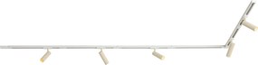 Modern sínrendszer 5 spotlámpával, fehér és bézs színben, 1 fázisú GU10 35mm - Iconic Jeana Luxe