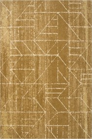 133x190 cm Sűrű Gyapjú Szőnyeg Barna Nappaliba