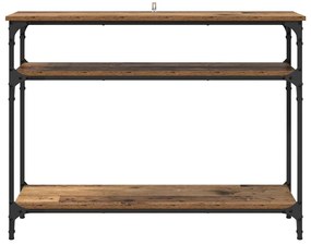 vidaXL Konzolasztal polcokkal Öreg fa 100 x 29 x 75 cm Faanyag