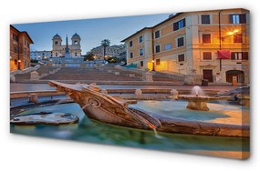 Canvas képek Róma Sunset szökőkút épületek 125x50 cm