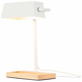 Fehér-natúr színű asztali lámpa fém búrával (magasság 40 cm) Cambridge – it's about RoMi
