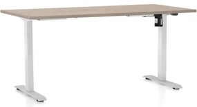 Állítható magasságú asztal OfficeTech A, 160 x 80 cm, fehér alap, tölgy