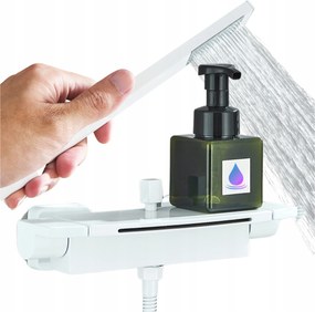 Kádtöltő Csaptelep Zuhany fali polc vízesés zuhanyzással Fehér Ari