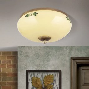 Orion DL 7-673 - Mennyezeti lámpa LANDHAUS 2xE27/60W/230V átm. 28 cm bronz/bézs