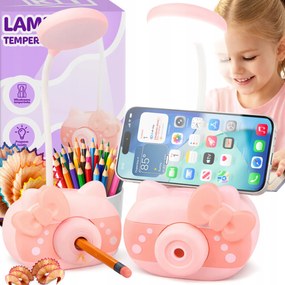 Asztali Lámpa Led Lámpa Hegyezővel És Rekesszel Rózsaszín 4in1