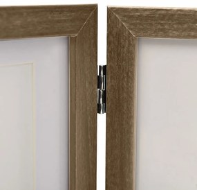 világosbarna háromszárnyas fényképkeret 28x18 cm + 2x(13x18 cm)