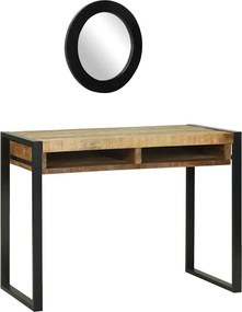 vidaXL Öltözködőasztal polcokkal Barna 100 x 50 x 75 cm Tömör mangófa