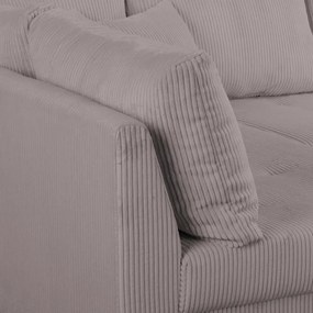 Szürke kordbársony sarokkanapé (bal oldali) Ariella – Ropez