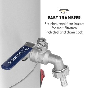 Klarstein Maischfest 25, sörfőző üst, 5 részes, 25 l, 1500 W/ 3000 W, érintős LCD, rozsdamentes acél