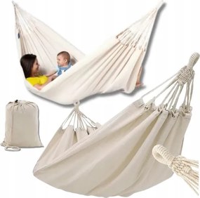 Nagy Kétszemélyes Függőágy XXL 260x150 CM Kerti Erős 150KG-IG Boho