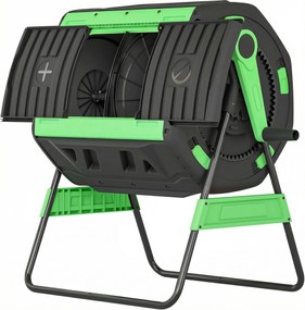 Outsunny 200 l (kb. 53 US gal) komposztforgató, 94 x 67 x 98 cm — Gyors komposztáló szellőzőnyílásokkal és tolóajtóval, időjárásálló műanyag | Aosom