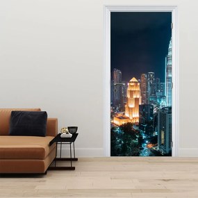 Fotótapéta ajtóra - Éjszaka Kuala Lumpurban (95x205cm)