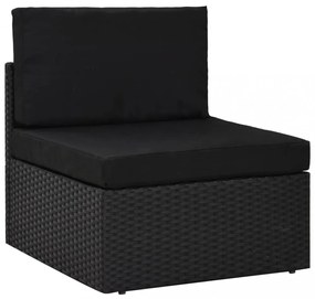6 részes fekete polyrattan kerti ülőgarnitúra