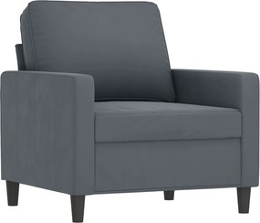 vidaXL sötétszürke bársony kanapéfotel 60 cm