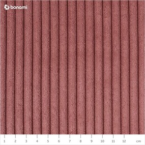 Rózsaszín kordbársony kinyitható-tárolóhelyes sarokkanapé Voltaire – Bobochic Paris