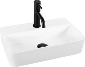 Rea Naomi, falra szerelhető/pultra szerelhető mosdó 455x285x105 mm, fehér fényes, REA-U0630