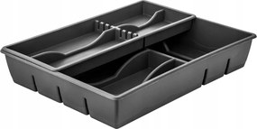 Evőeszköztartó fiók rendszerező betét dupla emeletes csúsztatható Szürke