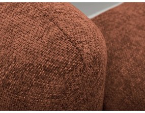 Terrakotta színű zsenília kinyitható-tárolóhelyes sarokkanapé (jobb oldali-heverő résszel) Mele – Makamii