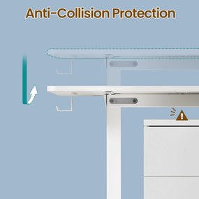 Állítható elektromos íróasztal 4 memória magassággal, 120x60cm, fehér