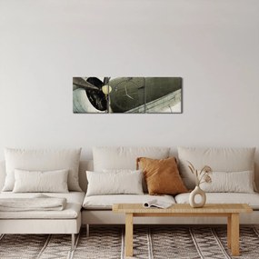 Kép - Régi légcsavaros repülőgép (órával) (90x30 cm)