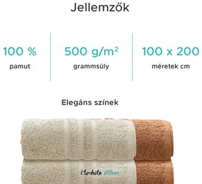 Comfort Maxi fürdőlepedő 100x200 cm barna, 100% pamut