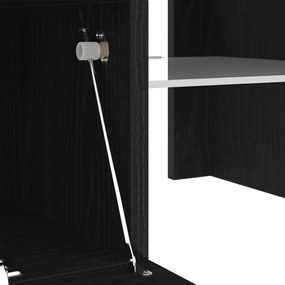 TV szekrény LED fénnyel, fekete tölgy színben, 120x35x40 cm