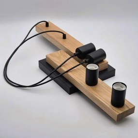 Csillár zsinóron CORTINA 4xE27/15W/230V fekete/tölgy