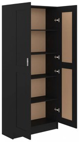 fekete szerelt fa könyvszekrény 82,5 x 30,5 x 185,5 cm