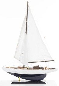 Elegáns irodai modell vitorlás asztali dekoráció részletes megmunkálással 59x40x9cm