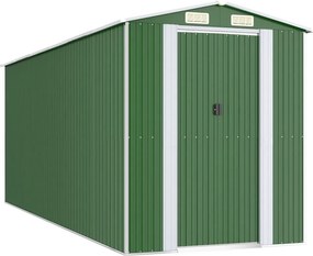 vidaXL zöld horganyzott acél kerti fészer 192x523x223 cm
