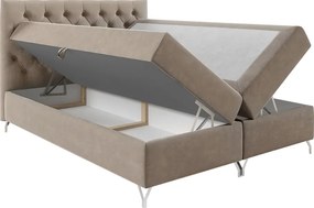 Boxspring ágy, 140x200, bézs Velvet szövet, GULIETTE + ajándék