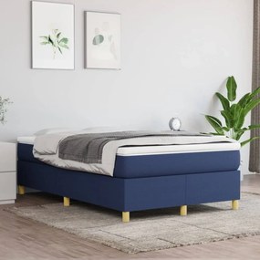 Kék szövet rugós ágy matraccal 120 x 200 cm