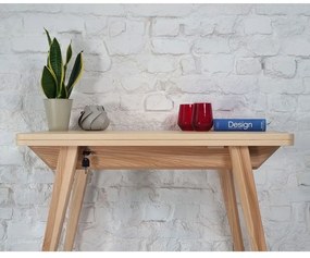 Bővíthető étkezőasztal kőrisfa dekoros asztallappal 65x90 cm Envelope – Ragaba