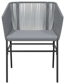 9 részes szürke polyrattan üveg kerti étkezőgarnitúra párnával