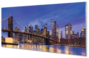 Akrilkép Bridge naplemente panoráma 125x50 cm