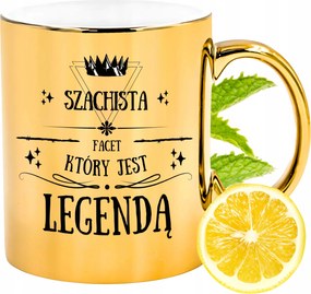 Prémium Arany Csillogó Bögre Sakkozónak Ajándék Nyomtatott Fotóval