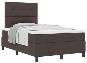 Box Spring Ágy Matrac Sötétbarna Kicsi Franciaágy Szövet