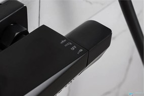 Zuhanypanel EYN TB1751 termosztáttal és többféle vízsugarú zuhanyfejjel, matt fekete, króm és további színváltozatokban — Fekete