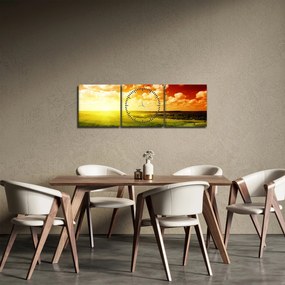 Nyári rét képe (órával) (90x30 cm)