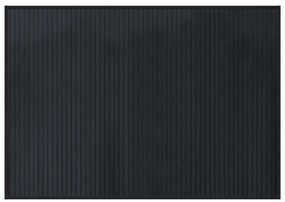 négyszögletű fekete bambusz szőnyeg 70 x 100 cm