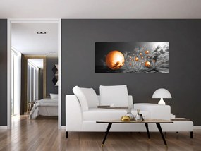 Narancssárga absztrakt gömbök képe (120x50 cm)