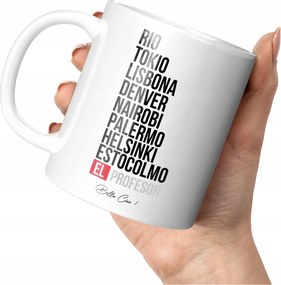 Teás Bögre Kávé Rio Tokio El Professzor Ház Papír Nyomtatás Sorozat