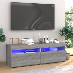 2 db szürke sonoma színű TV-szekrény LED-ekkel 60 x 35 x 40 cm
