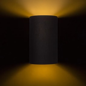 RENDL RON W 15/25 nástěnná Polycotton černá/zlatá fólie 230V LED E27 15W