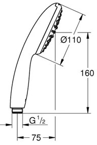 GROHE 27940001 - VITALIO START 110 kézi zuhany, fényes króm