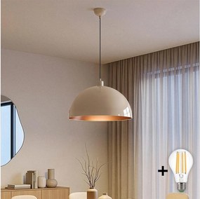 BRILAGI - LED csillár zsinóron METALO 1xE27/40W/230V átm. 40 cm bézs/réz