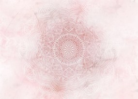 Üveg kép - Rózsaszín mandala (70x50 cm)