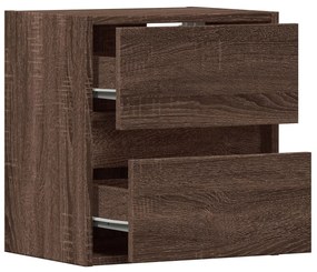barna tölgyszínű fali TV-szekrény LED-del 41 x 31 x 45 cm