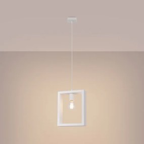 Sollux SL.1312 - Csillár zsinóron ARIES 1xE27/15W/230V bükkfa/fehér