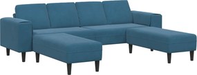 vidaXL Nappali Kanapé 3 pcs Kék